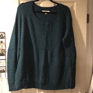 Teal textured sweater
